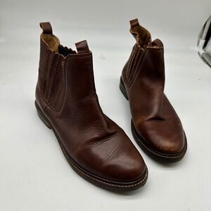 Zara Brown Leather Chelsea Boots Ankle Pull On Women's Size 6.5
